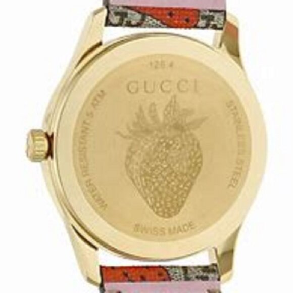 Gucci G-Timeless Strawberry Watch, Limited Edition, Swiss Made, Sapphire Crystal - Picture 5 of 7